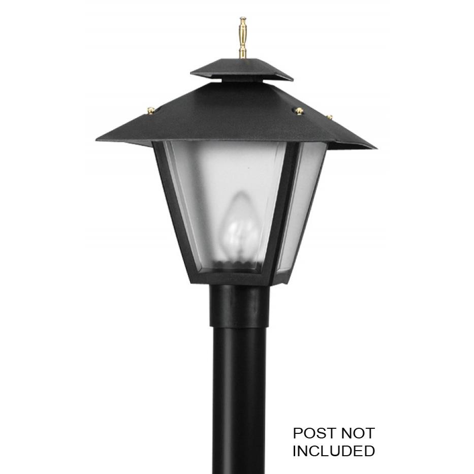 Wave Lighting 116A-LR15W LED Marlex Colonial Post Light in Black